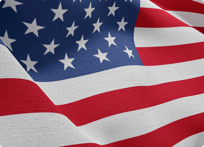 usa flag in wind