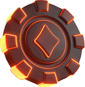 orange poker chip icon