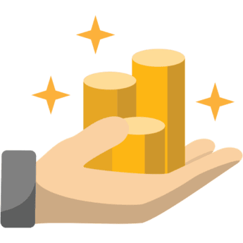 hand holding gold coins icon