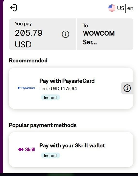 Skrill Payment