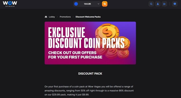 WOW Vegas Exclusive Offer