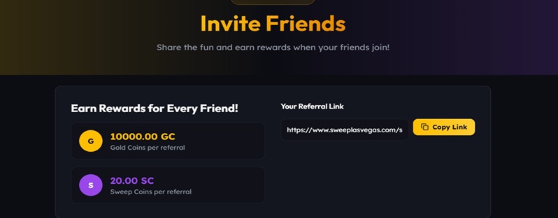 Sweep Las Vegas Referral Bonus