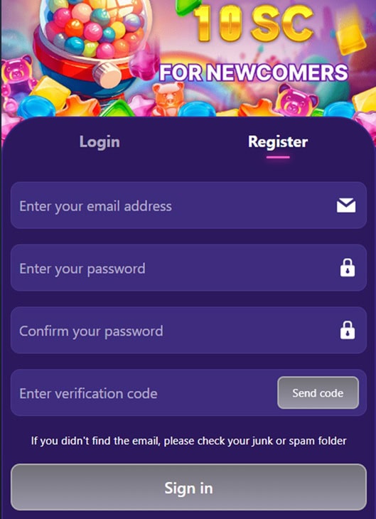 SweepsBlast Register