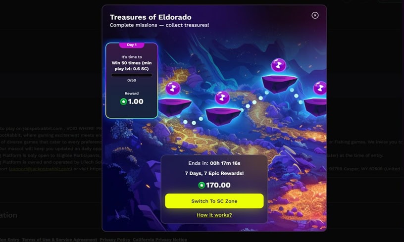 JackpotRabbit Missions