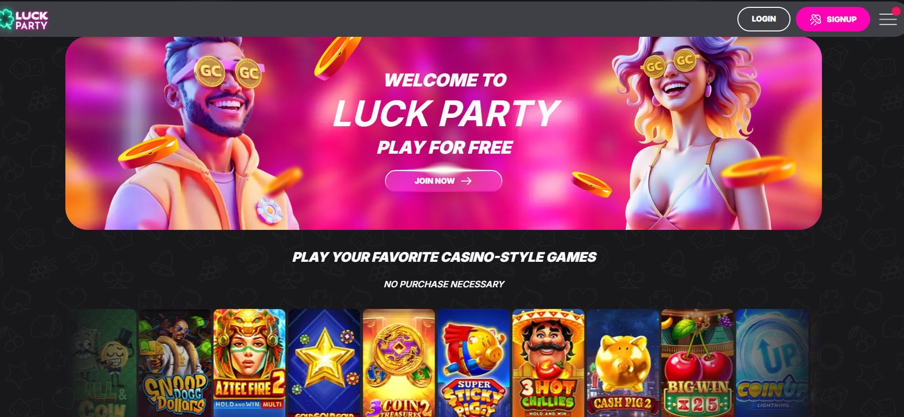 Luck Party Homepage