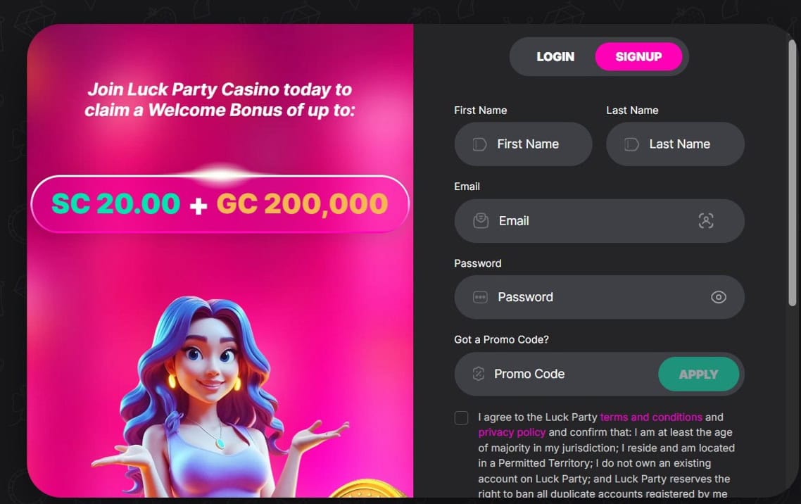 Luck Party Register