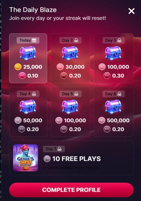 Scarlet Sands Daily Bonus