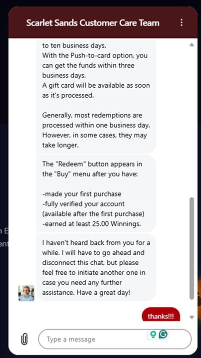 Scarlet Sands Support