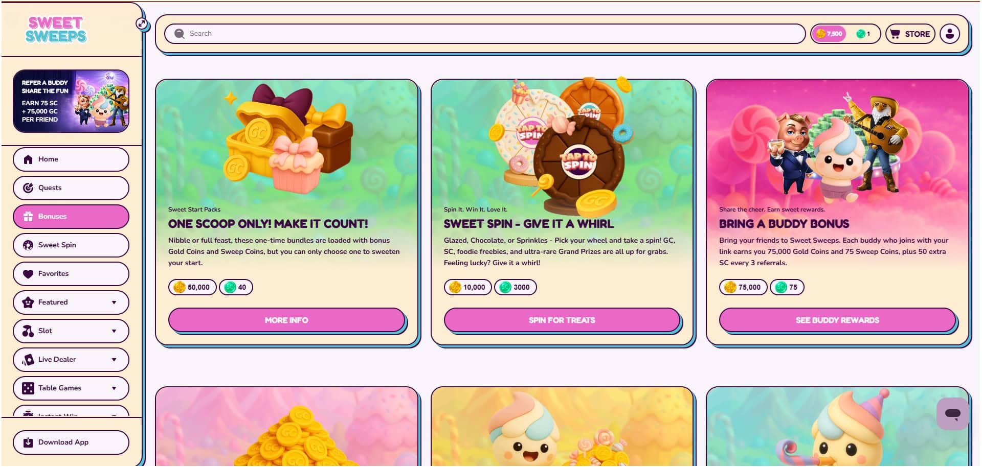 Sweet Sweeps Bonuses