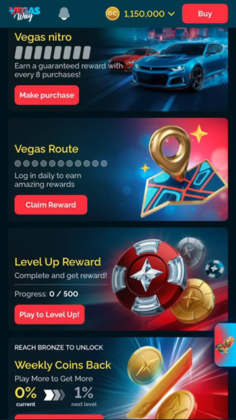 VegasWay Bonuses