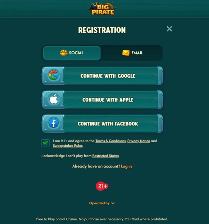 BigPirate Register