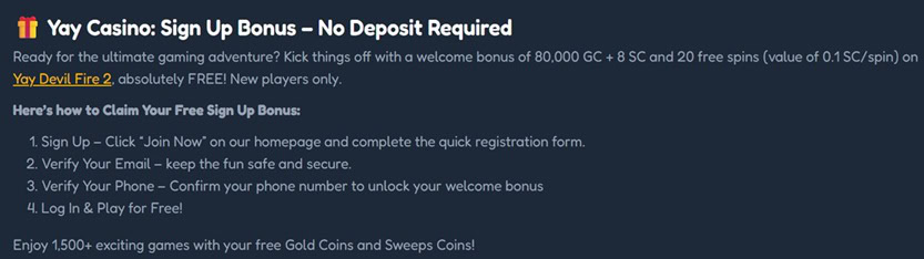 Yay Sign Up Bonus