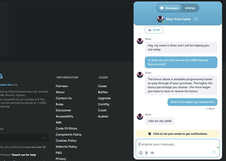 Cases.gg Support