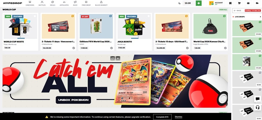 HypeDrop Homepage