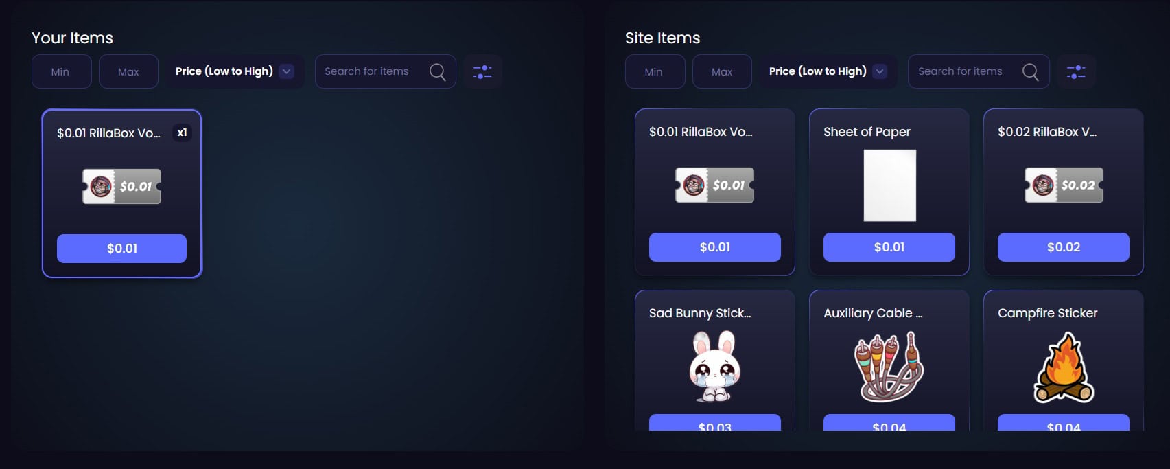 RillaBox Items