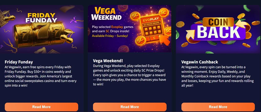 VegaWin Bonuses